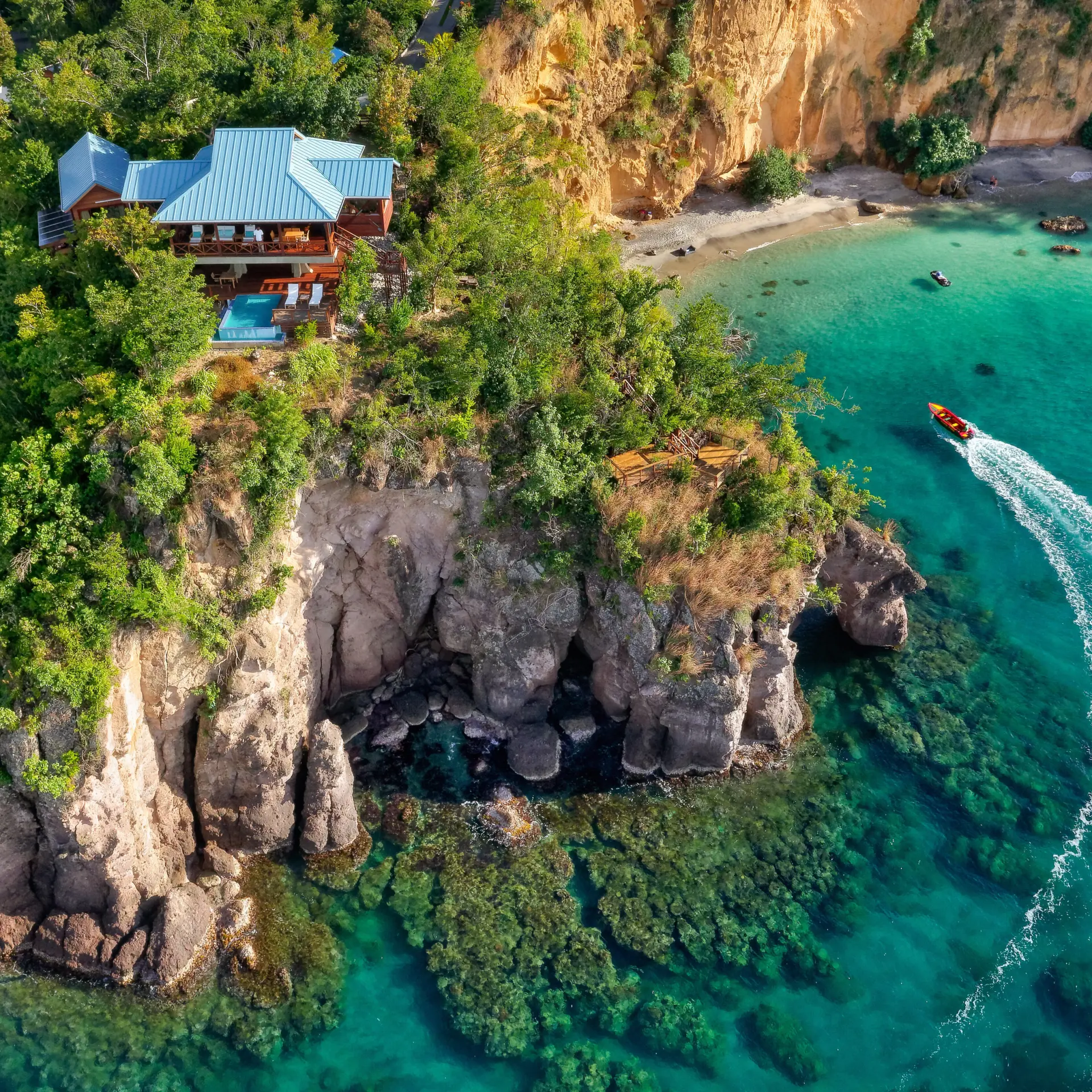 Secret bay aerial with secret beach